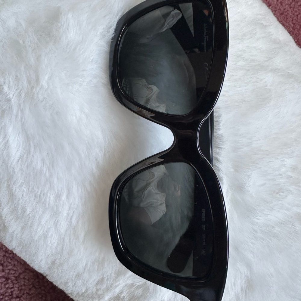Salvatore Ferragamo Black Oversized Sunglasses